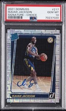 2021 DONRUSS RATED ROOKIE SIGNATURE CHOICE #217 ISAIAH JACKSON RC AUTO PSA 10