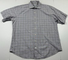 Peter Millar White Check Short Sleeve Button Down Shirt XL