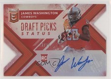 2018 Panini Elite Draft Picks Status Red Die-Cut 13/30 James Washington Auto 3wl