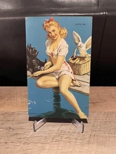 1944 GIL ELVGREN 'FOLLIES GIRLS' PINUP MUTOSCOPE CARD, "CATCH ON"