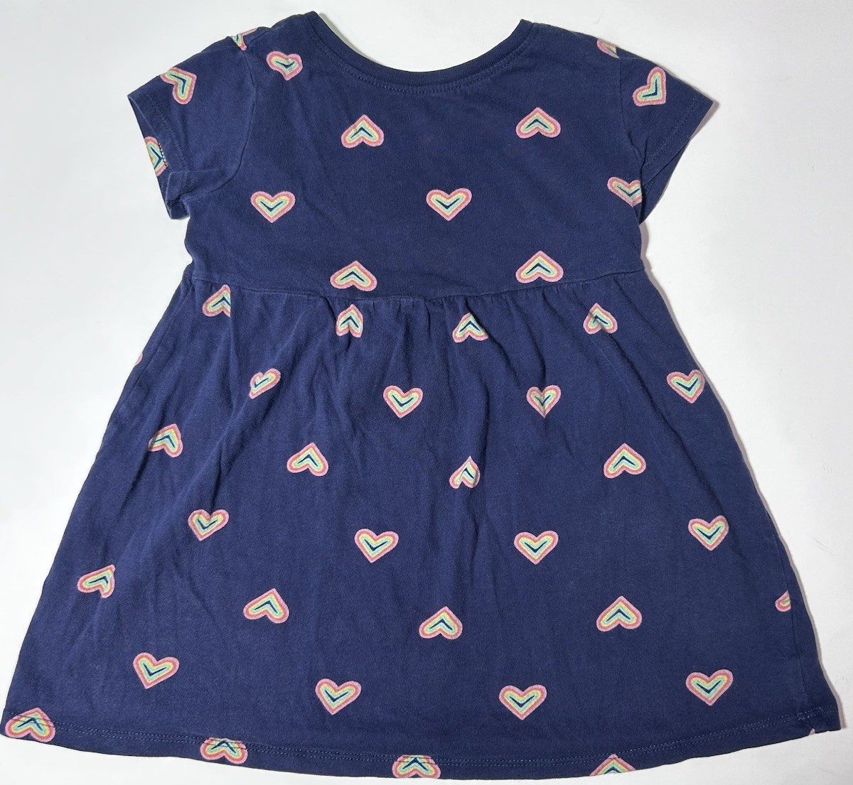 Old Navy Girls Toddler 2T Dress, Blue W/ Hearts