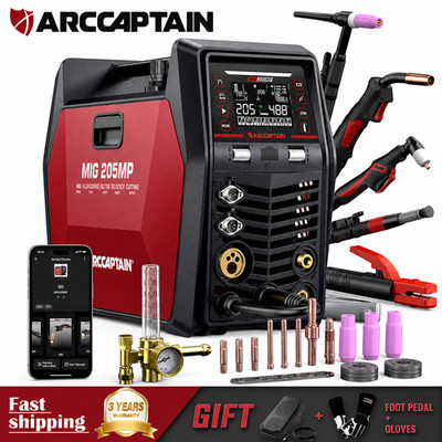 ARCCAPTAIN MIG205MP MIG Welder 9 IN 1 iControl APP Control 120/240V Dual Voltage
