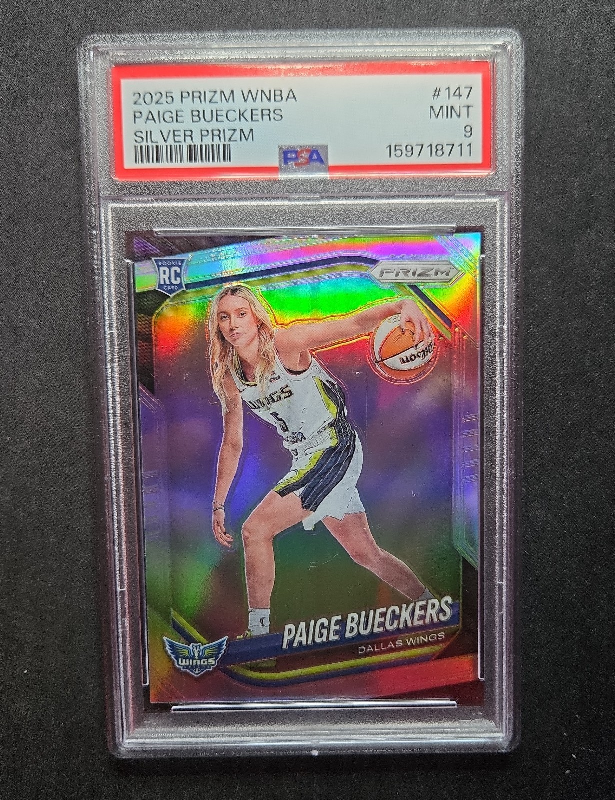 PAIGE BUECKERS 2025 Panini Prizm WNBA Silver Rookie Variation #147 Rookie PSA 9 view 4