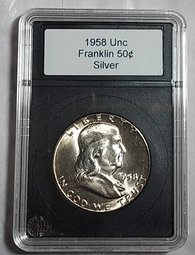 1958 Uncirculated  Ben Franklin Silver Half Dollar ungraded uncertified