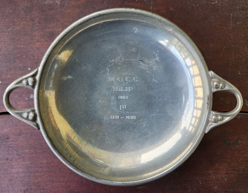 1960 MG Car Club -MGCC - Islip Pewter Trophy Dish - 1st - 1301-1600
