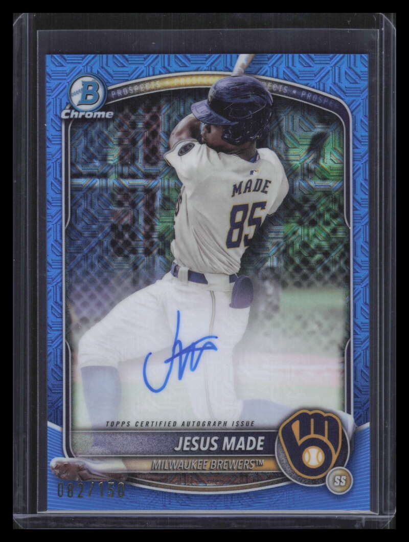 2025 Bowman Chrome Mega Box Autographs Blue Refractor Jesus Made RC Auto 82/150