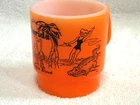 Vtg Anchor Hocking Orange Florida Milk Glass Souvenir Mug Cup
