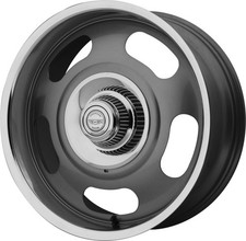 17 American Racing Vn506 17x9 5x4.75 5x5 12mm Mag Gray Center Polished Wheel