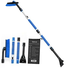  62.4" Ice Scraper and Extendable Snow Brush for Car Windshield and Large blue