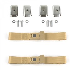 Ford Truck 1967 - 1979 Standard 2pt Tan Belt Kit Wbrackets-2 Belts