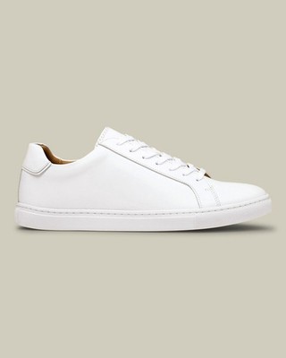 Charles Tyrwhitt Mens White Leather Sneakers Size 9 US Casual Dress Shoes