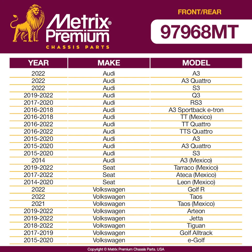 Front & Rear Sway Bar Link Kit for 2017-2020 Audi RS3 2015-2022 Volkswagen GTI - Image 2 of 4