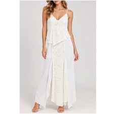 Laagam Women's Lea White Lace Midi Dress Size S NWT