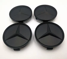 4Pack Matte Black Fit Mercedes-Benz Wheel Center Caps Emblem Rim Hub Cover Badge