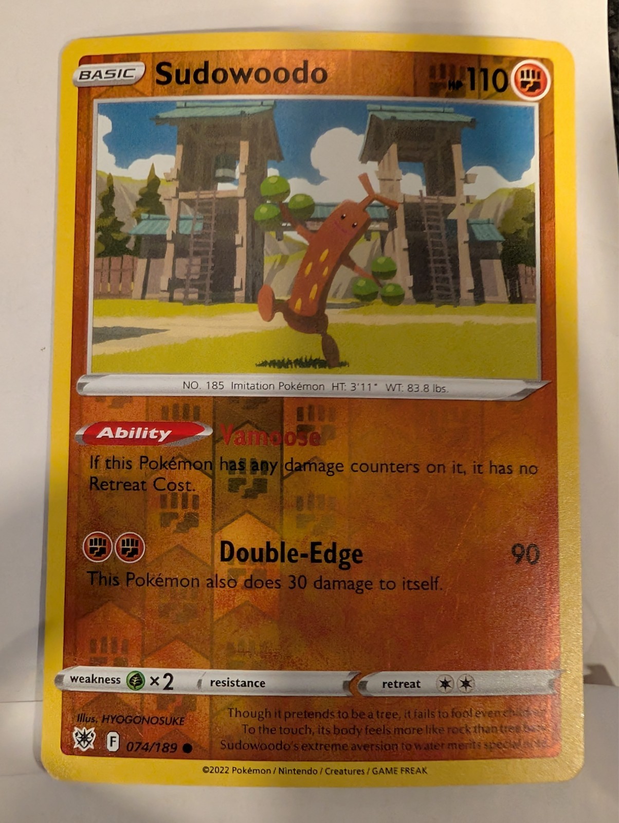 Sudowoodo 074/189 SWSH Astral Radiance Pokemon Reverse Holo Foil Nice!