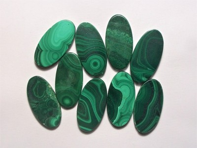 MalachiteLong Oval Both Side Flatback 7x14mm To 12x24mm Loose Gemstone