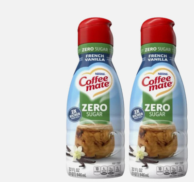 CoffeeMate Zero Sugar Coconut Crème Coffee Creamer 32 oz 2 pack 2 Shovel Spoons