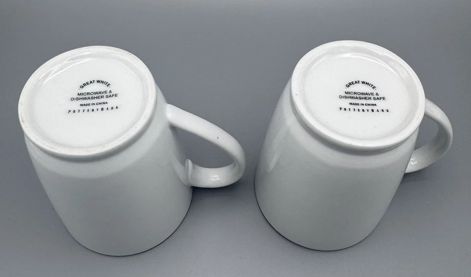 Juego de 2 tazas de café Pottery Barn Great White de 4,25” taza de té con patas de 10 oz Foto 4 de 4