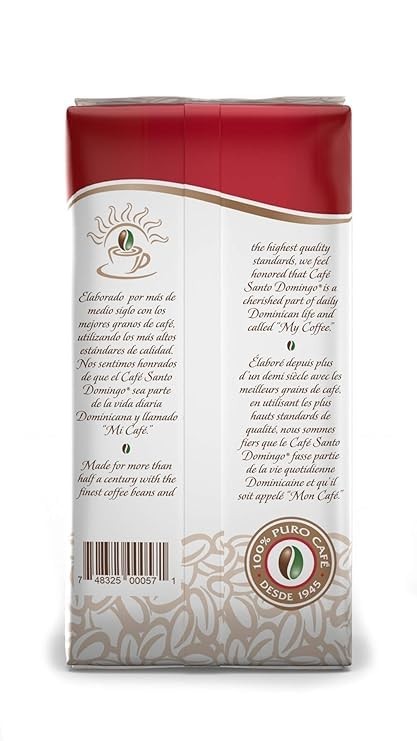 Santo Domingo Coffee 16oz Bag Ground Coffee Medium Roast Product from Dominican