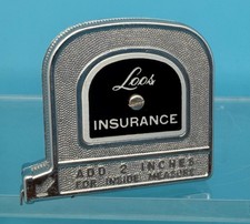 Vintage Tape Measurer - Loos Insurance - Metal - Made in the USA
