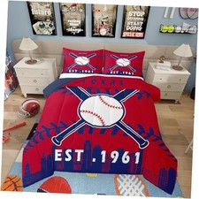 Teen Boy Sports Comforter Sets,Baseball Bedding Set for Boys Full Texas