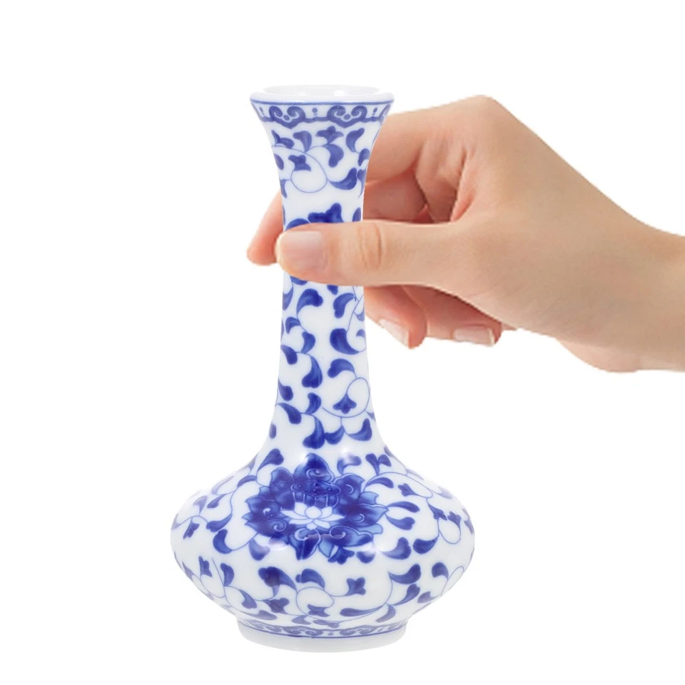  Hand-painted Vase Chinese Pot Blue White Ceramic Home Decoration