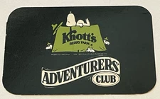 Vtg 1987 Knotts Berry Farm California Snoopy Adventurers Club Membership Card