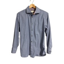 Ted Baker Silm Blue Check Tailored Button Down Dress Shirt 15.5