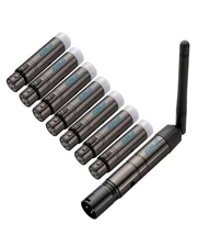 DMX 512 Wireless 7 Female Receivers & 1 Male Transmitter Controller 2.4G