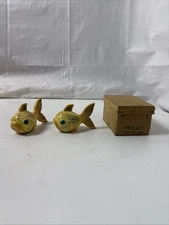 Hand Painted Ceramic Porcelain Coy Sucker Fish salt and pepper shakers japan