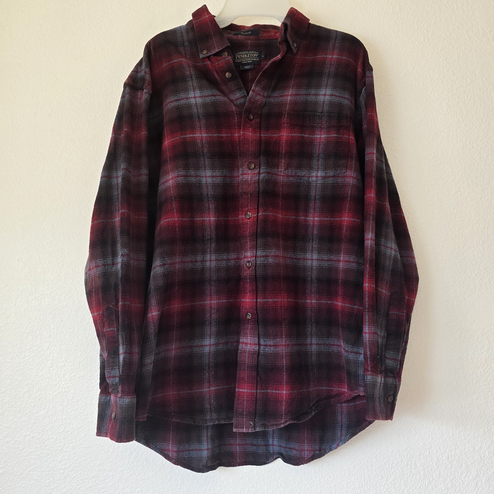 Pendleton Mason Men's Large Button Down Shirt Bur… - image 1