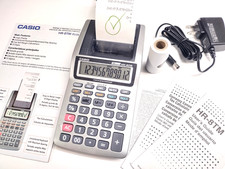 NEW casio HR-8TM PLUS handheld printing PORTABLE calculator FREE ROLL AC ADAPTER
