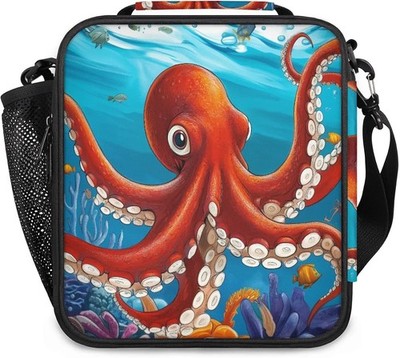 AUUXVA Sea Ocean Shakes Octopus Kids Lunch Bags for Girls Boys octopus 