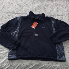 NWT Nike Indiana Fever 1/4 Zip Pullover Jacket Blue Satin WNBA Large