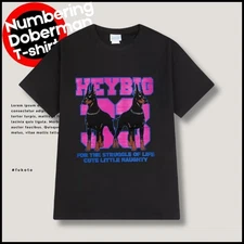 Dobberman Print T-Shirt Black L 100% Cotton