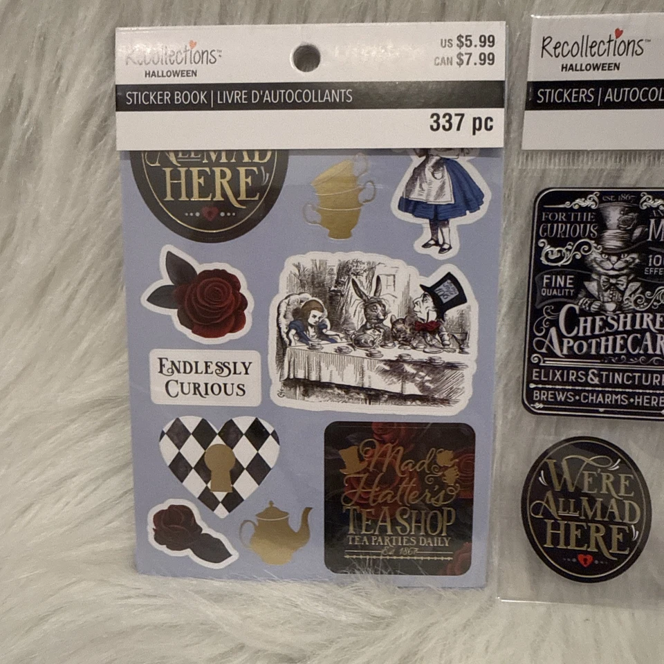 Recollections Alice In Wonderland Sticker Book, Sticker Sheet & Clear Stamps - Image 2 of 4