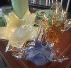 Lot Of 3 Hand Blown Vintage Art Glass- Murano Italy No Chips Or Cracks Stunning!