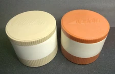 (2) Vtg ALADDIN 7000 Food Thermos Jars Hot Cold Soup Insulated Freezer Lid 6 Oz