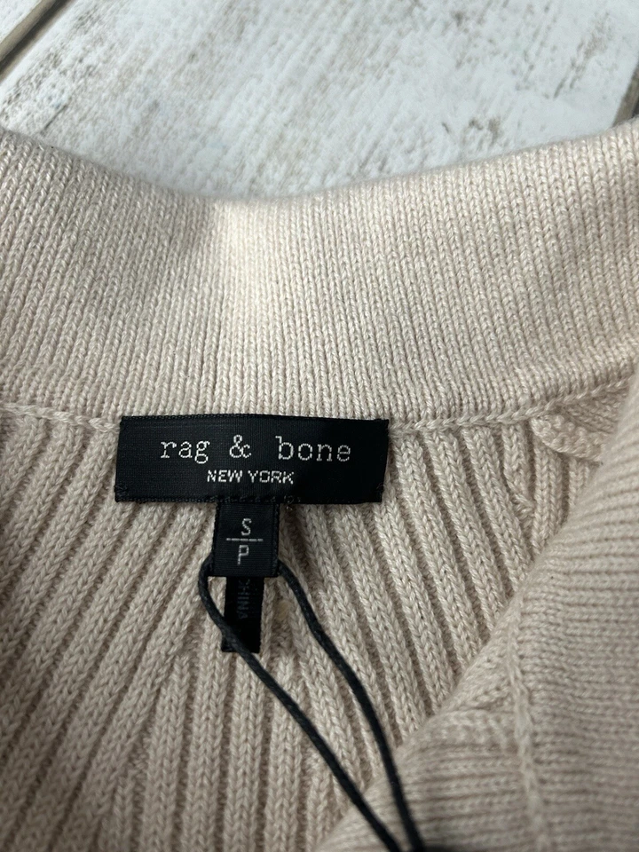 Suéter Polo de Algodón/Cachemira Manga Corta Rag & Bone Eliana Talla Pequeña Nuevo con Etiquetas $275 Foto 4 de 4