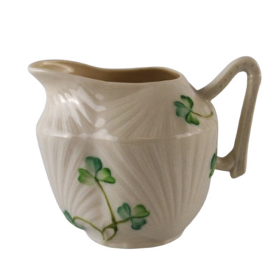 Belleek Sahnekännchen Harfe Kleeblatt 11. grüne Mark 2001 - 2006