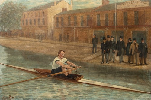 Large 1887 London Thames River Sculling Rower & Gentleman by George VICAT COLE - Photo 2 sur 12