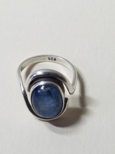 BLAUTOPAS CABOCHON STERLING RING *** ORIGINAL. Größe 6,75*** - Bild 15 von 15