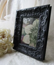 5x7 Matte Black Ornate Frame,Baroque,Rococo,Goth,Farmhouse,French Provincial