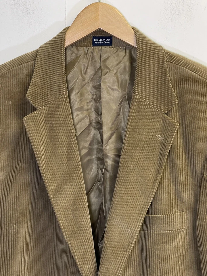 MEETING STREET Hombres 44 Reg Beige Tostado Pana 2 Botones Abrigo Deportivo Blazer Chaqueta Foto 2 de 4