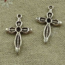 Free Ship 180 pcs tibetan silver cross charms 27X17mm L-3843
