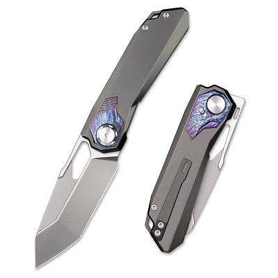 Remette RT-Peregrine Falcon Folding Knife Gray Ti/Inlay Handle M390 RTT1-TGX
