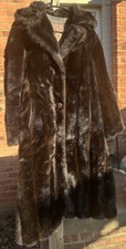 Genuine Long Mink Fur Coat Dark Brown Jacket Women's Usa Jacobsons Read