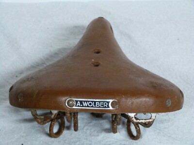 Antique Bicycle Saddle, A.Wolber Leather Like Bike Accessory