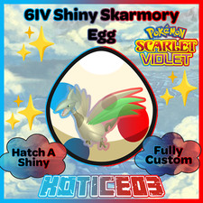 SKARMORY ✨ SHINY 6IV EGG ✨ Pokemon SCARLET and VIOLET - Hatches with YOUR OT lv1