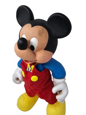Vintage 1980s Mickey Mouse Figure 14” Arco Party Time Posable Red